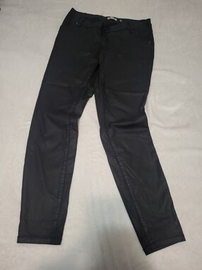 Thyme Maternity Black Coated Skinny Jeans / Waxed Denim Pants - Size 29